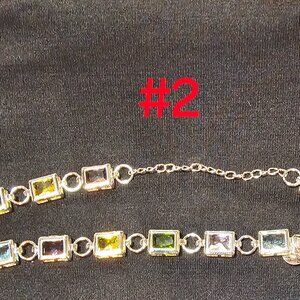 Sterling Silver S925 Multi-colored Synthetic Zircon Elegant Women's Bracelet